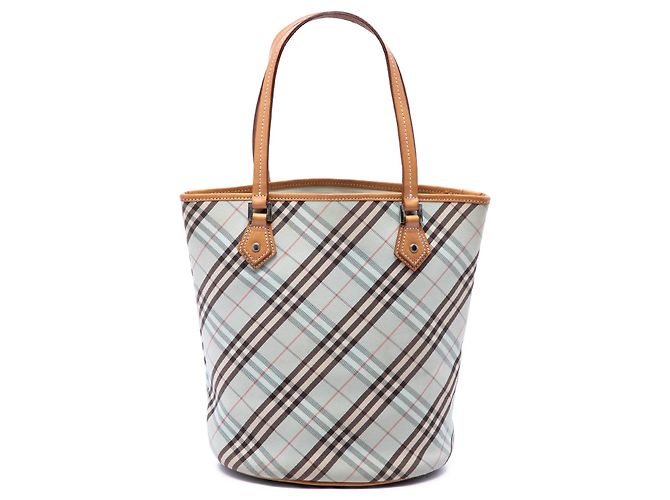 Borsa Tote Burberry Nova Check Canvas Blu