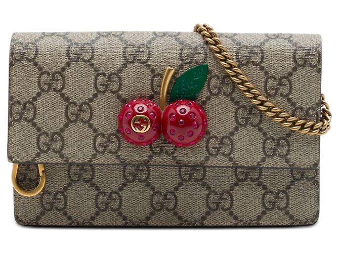 Borsa a tracolla Gucci Mini GG Supreme Cherry Beige