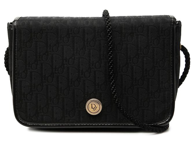 Diorissimo Trotter Canvas Umhängetasche mit Klappe in Schwarz von Dior