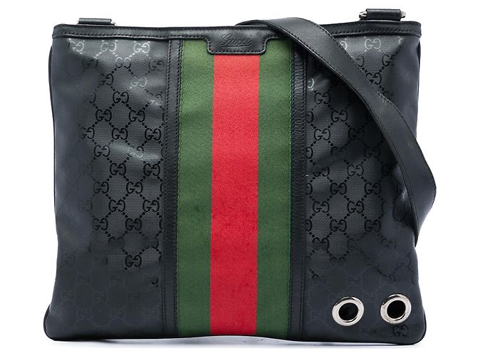 Borsa a Tracolla Gucci GG Imprime Web Nera Nero