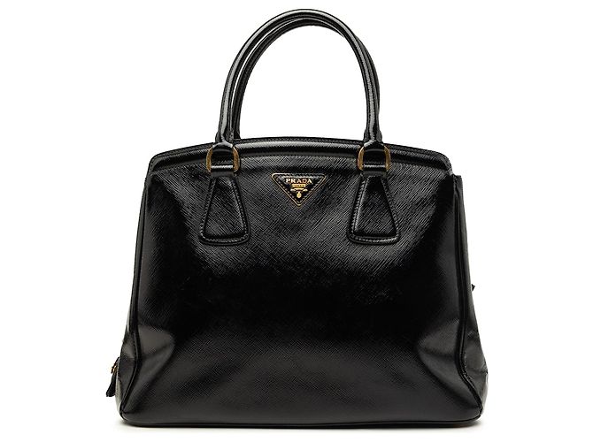 Tote Prada Medium Saffiano Vernice Parabole Nero