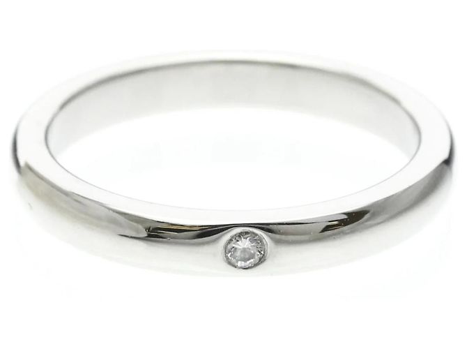 Tiffany & Co Tiffany Stacking Band Ring mit Diamant Silber