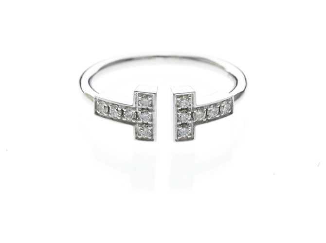 Tiffany & Co Anillo Tiffany T-wire de diamantes en oro blanco Plata