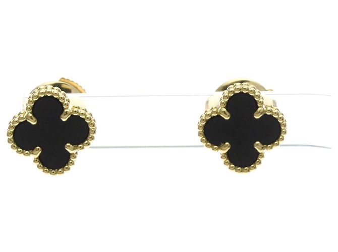 Orecchini Van Cleef & Arpels Sweet Alhambra Onyx D'oro