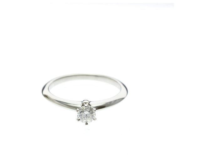 Tiffany & Co Tiffany Solitär-Diamantband-Ring Silber