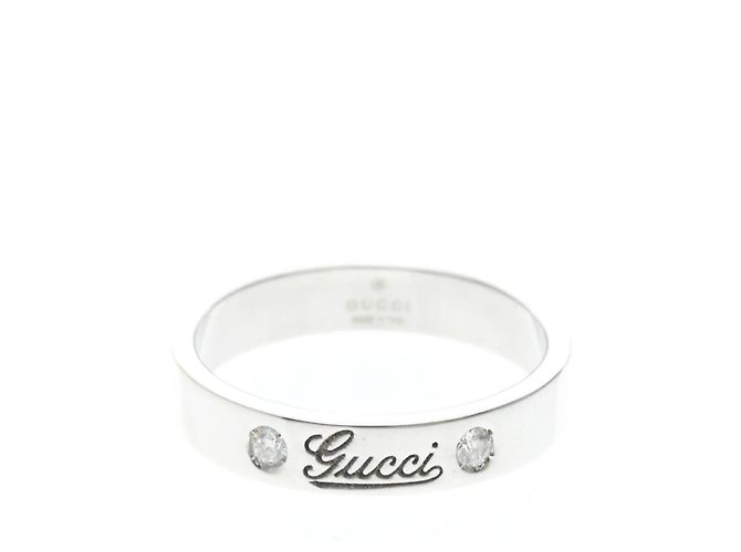Gucci Icon Print Ring mit Diamanten Silber