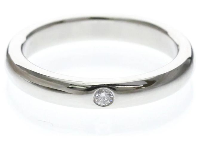 Tiffany & Co Bague Tiffany Stacking Band 1P Diamond Argenté