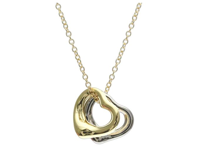 Tiffany & Co Collar Tiffany Open Heart Double Plata Dorado