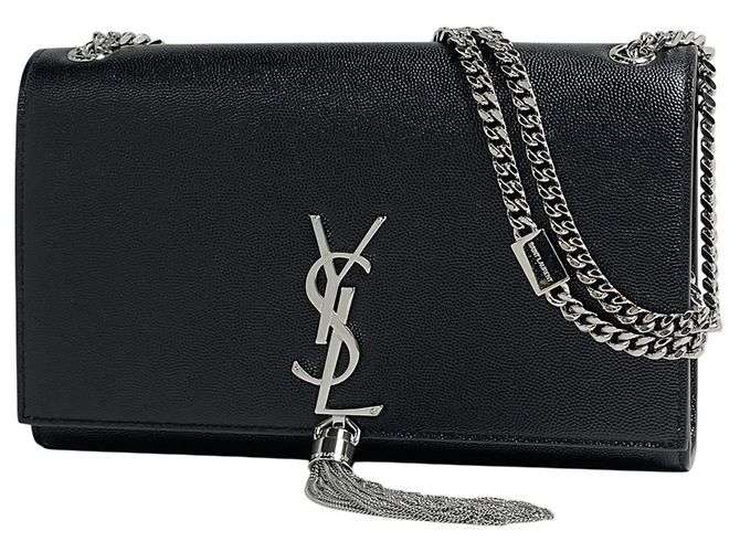 Bolso de hombro con cadena Saint Laurent Kate Monogram Negro