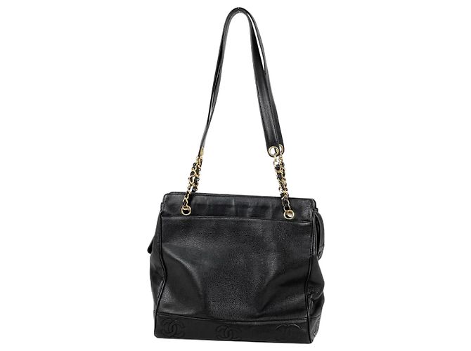 Chanel Triple Coco Mark Tote Bag Schwarz