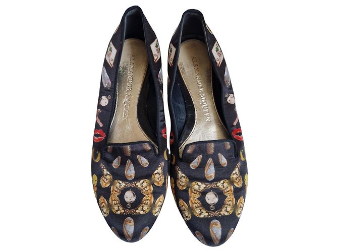 Alexander McQueen Bailarinas Estampadas Negras Negro Multicolor