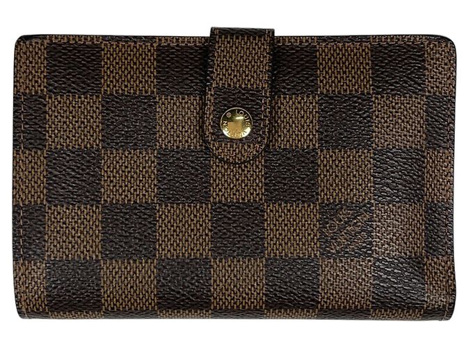 Cartera bi-fold Louis Vuitton Damier Castaño Damier ebene