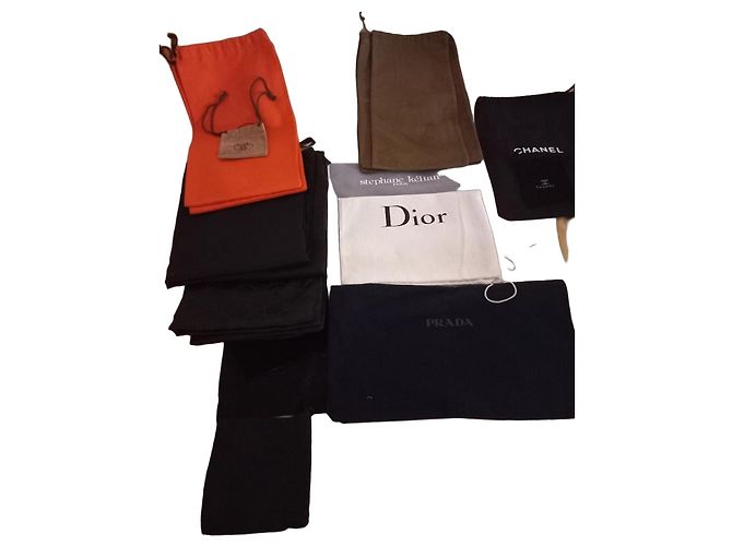 Autre Marque Set 25 Dustbag di Lusso per Borse Marrone Nero Bianco Multicolore Beige D'oro Grigio Crudo