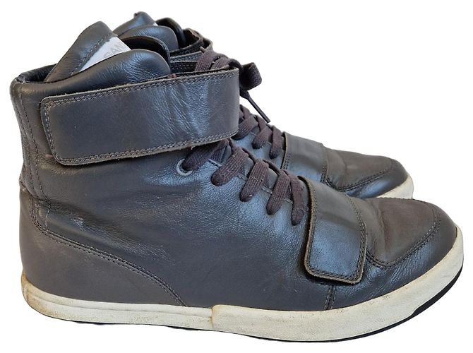 Baskets montantes Jil Sander en cuir gris