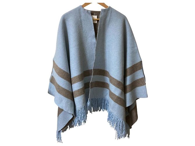Autre Marque Poncho in maglia Float Knit Shrunken 45R Blu