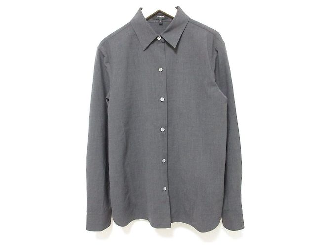 Theory TRACEABLE WOOL N Straight Shirt Camicia in lana Marrone