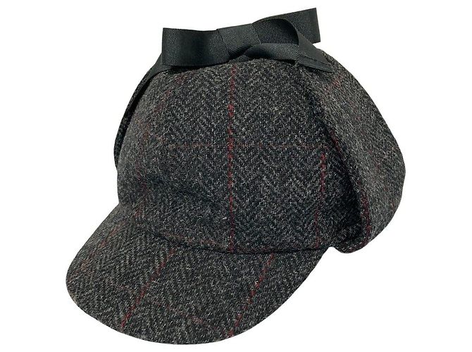 Autre Marque KASZKIET Herringbone Wool Hat Black