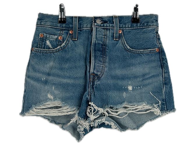 Levi's Mini shorts in denim strappati Blu