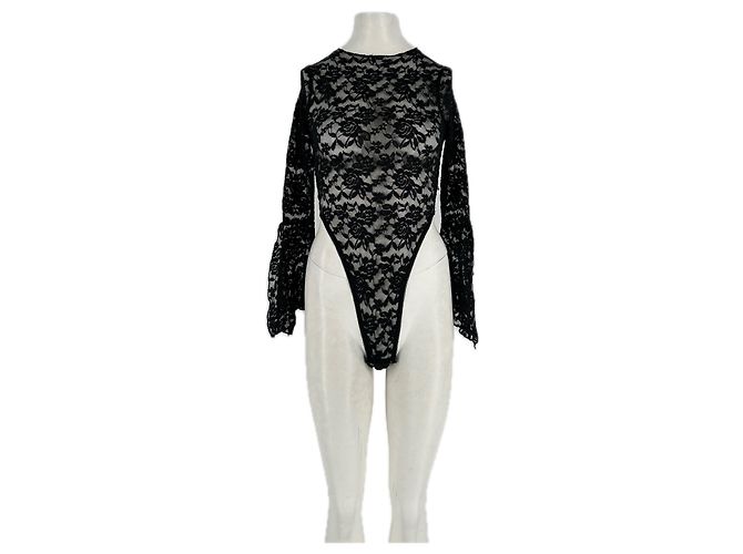 Autre Marque Body de renda preta Preto