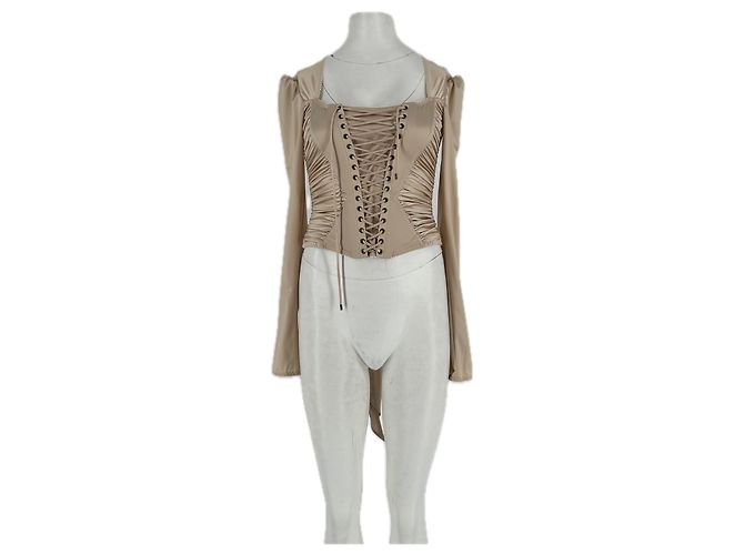 Autre Marque Top de satén beige DATT