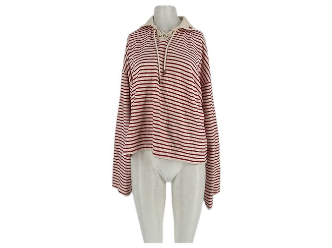 Autre Marque NUDE PROJECT Rot gestreifter Baumwollpullover 