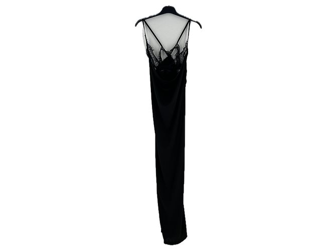 Autre Marque Schwarzes Maxikleid mit Spitze