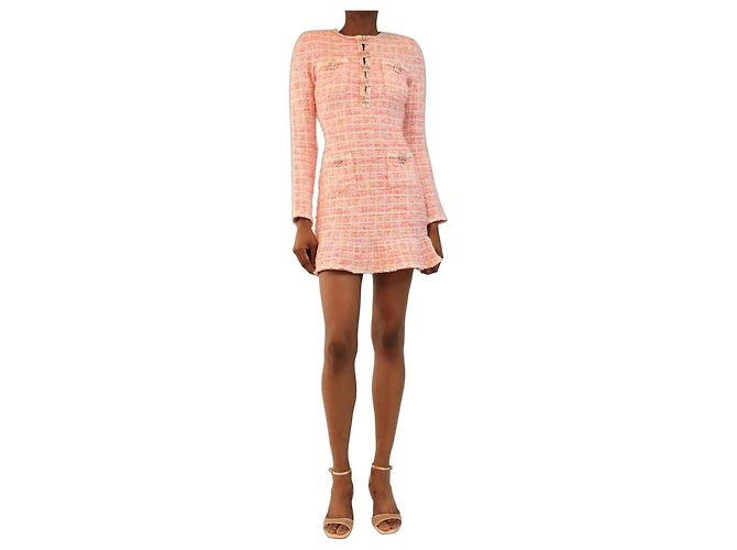 Self portrait Rosa Bouclé-Minikleid - size XS Pink