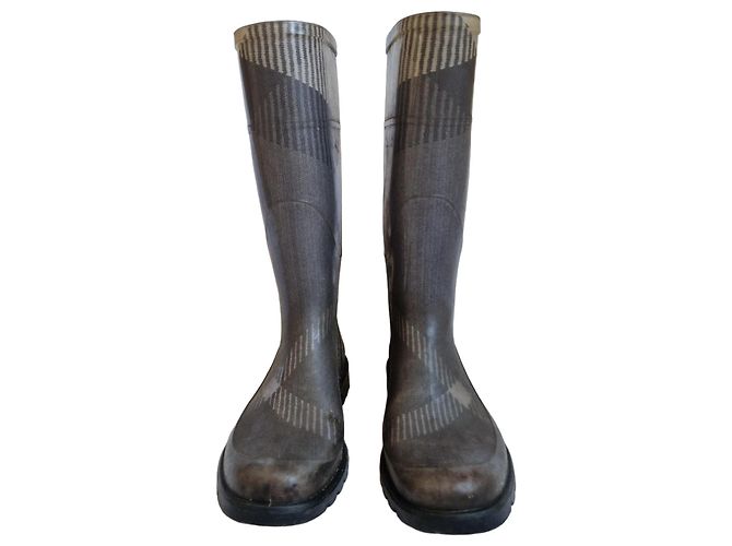 Botas de borracha Burberry Check Marrom