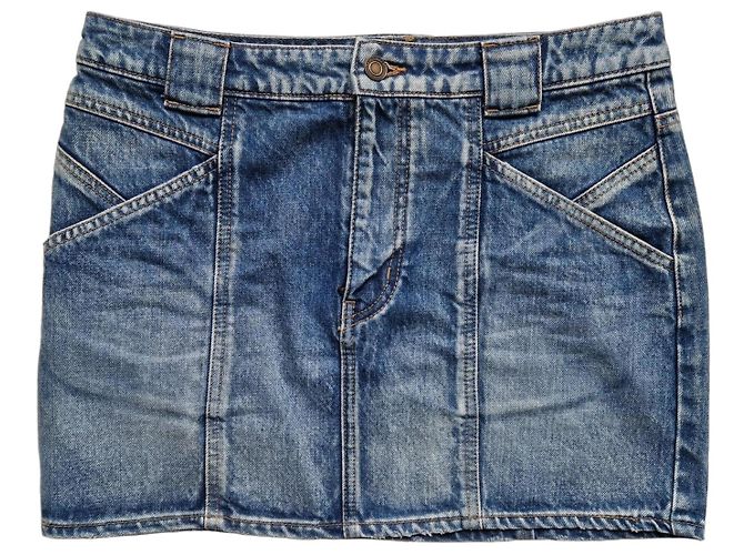Saint Laurent Paris Denim Minirock Blau