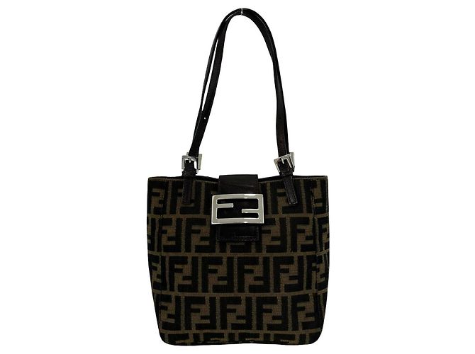 Fendi Vintage Zucca FF Pattern Handbag Brown