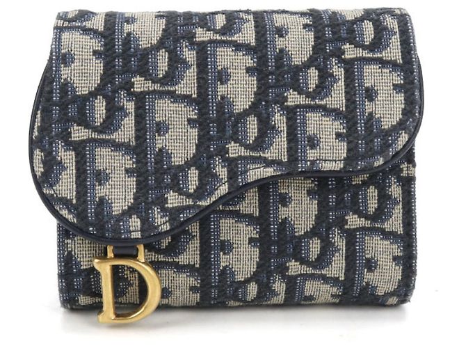 Portafoglio tri-fold Christian Dior in Navy Blu navy