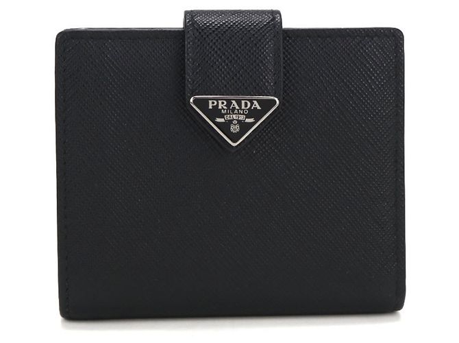 Prada Bi-fold Saffiano Leather Wallet Black