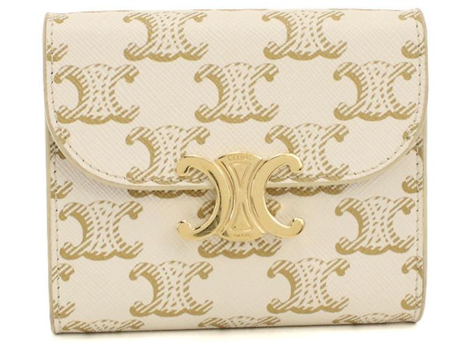 Céline Celine Tri-fold Wallet White