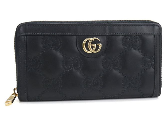Portafoglio lungo Gucci in pelle nera Nero