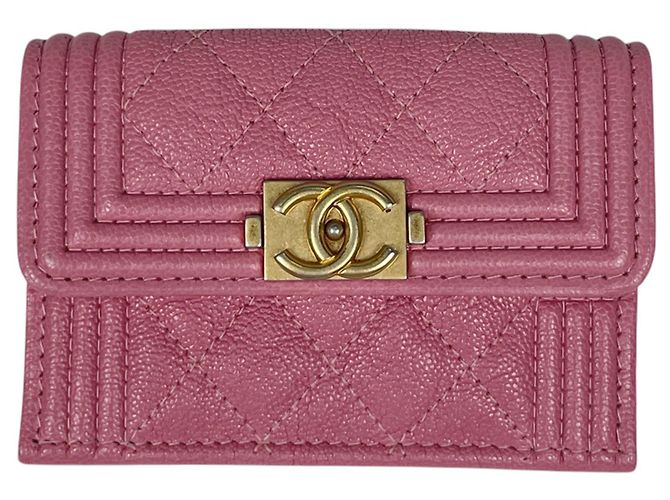 Cartera Chanel Boy Small Tri-fold en Rosa
