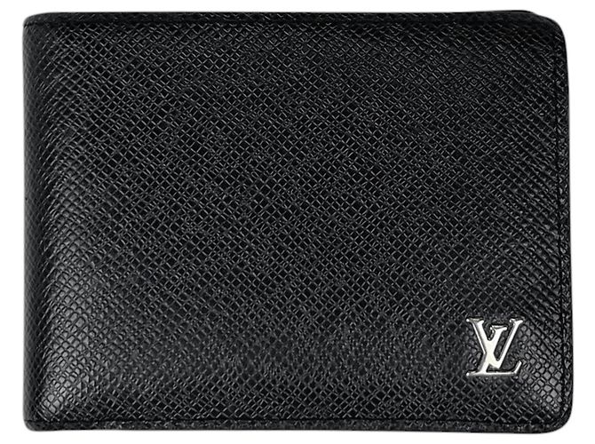 Louis Vuitton Taiga Leather Bi-Fold Wallet Black