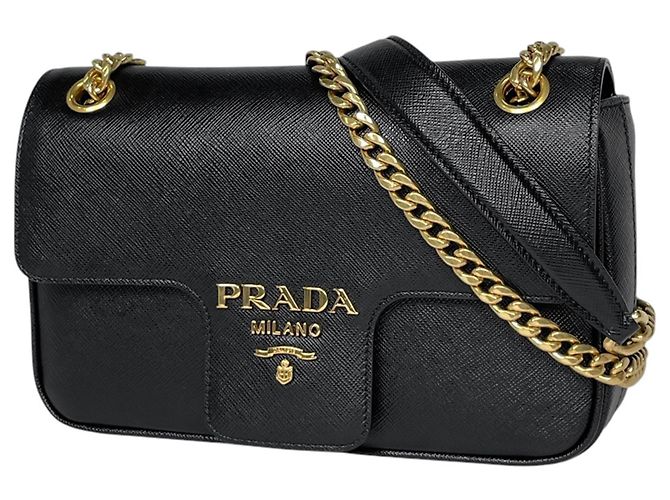 Prada Shoulder Bag in Black Leather