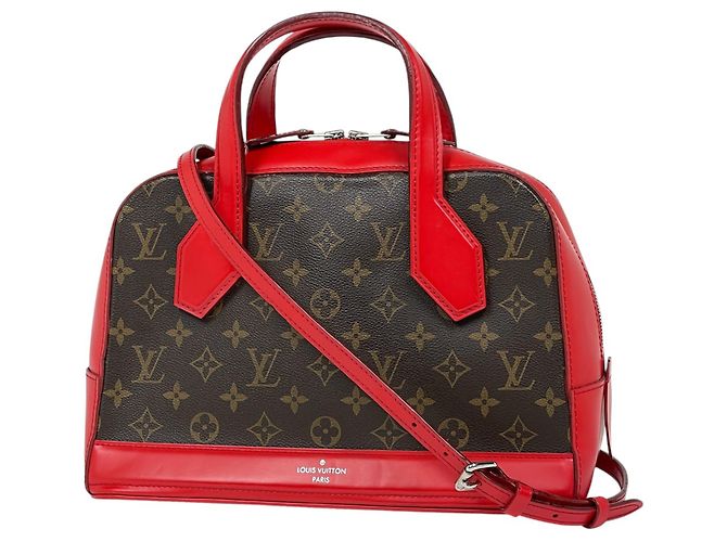 Louis Vuitton Dora PM Handtasche Braun Rot