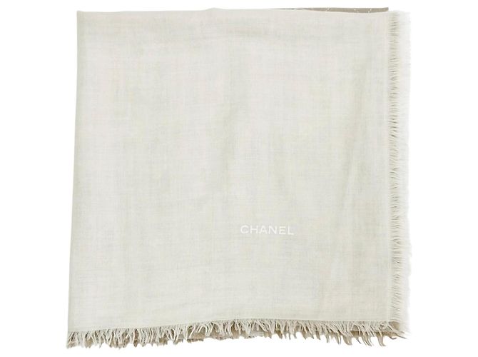 Sciarpa in cashmere e seta Chanel 19P Beige Crudo 