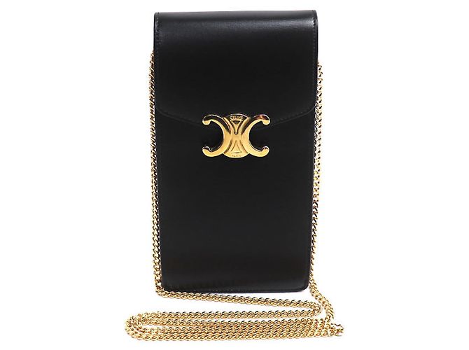 Céline Bolsa de Ombro e Porta-Celular Celine Triomphe Preto
