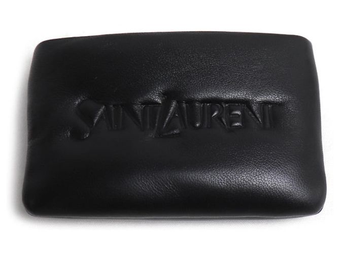 Monedero Saint Laurent de piel de cordero negra Negro