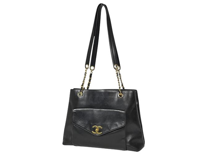 Borsa Tote Chanel in pelle nera Nero