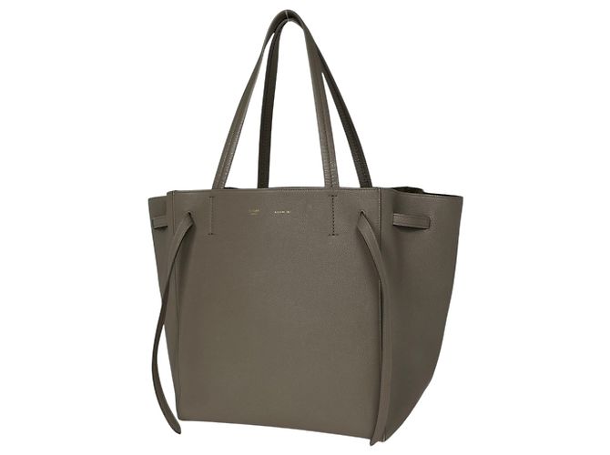 Céline Celine Cabas Phantom Small Leather Tote Bag Brown