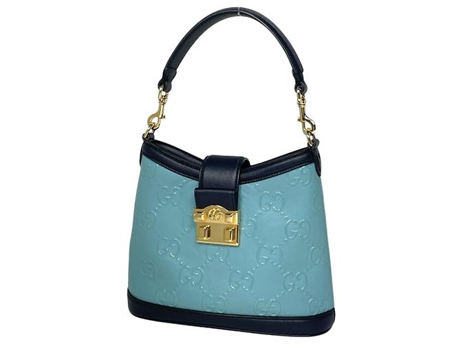 Bolsa de couro azul para mulheres Gucci