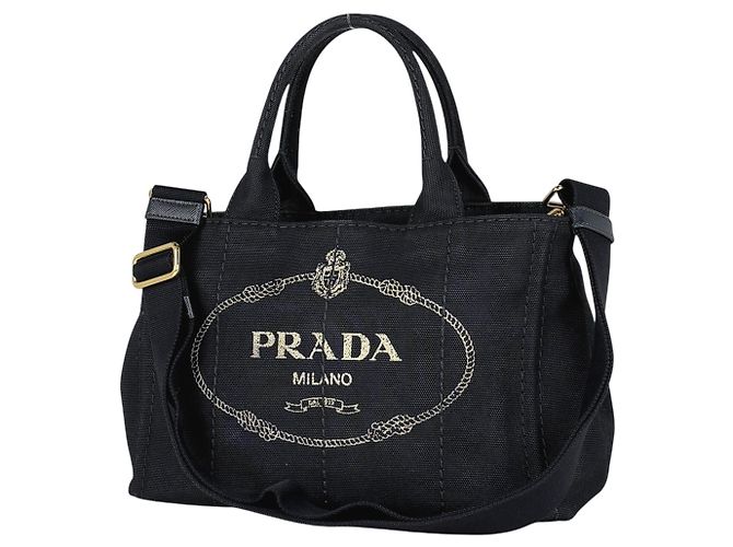 Prada Canapa Tote Bag Black