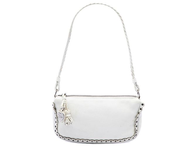 Bolsa de Ombro Bohemian em Couro Branco Dior