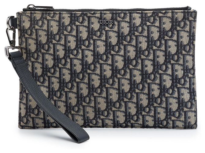 Pochette Dior Blue Oblique Canvas A5 Bleu Bleu Marine