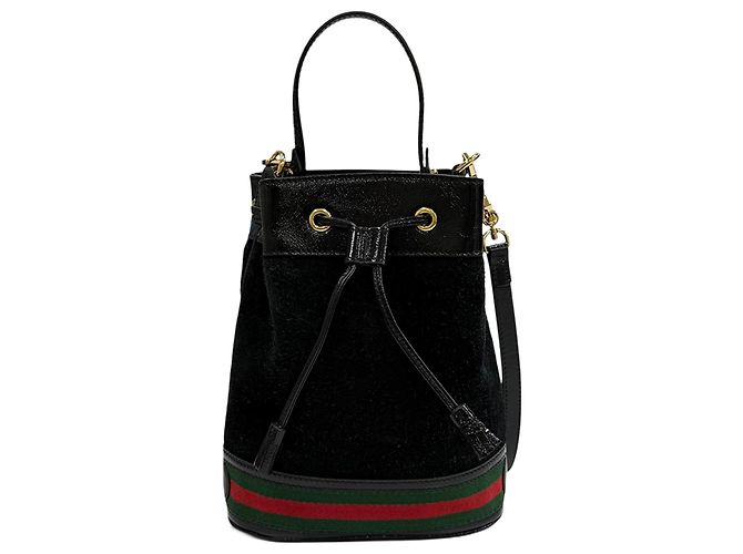 Gucci Secchiello Ophidia Piccolo in Suede Nero