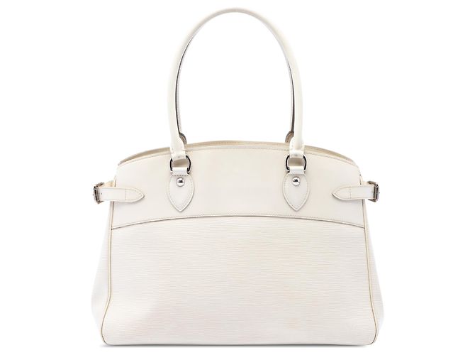 Louis Vuitton White Epi Passy GM Blanc