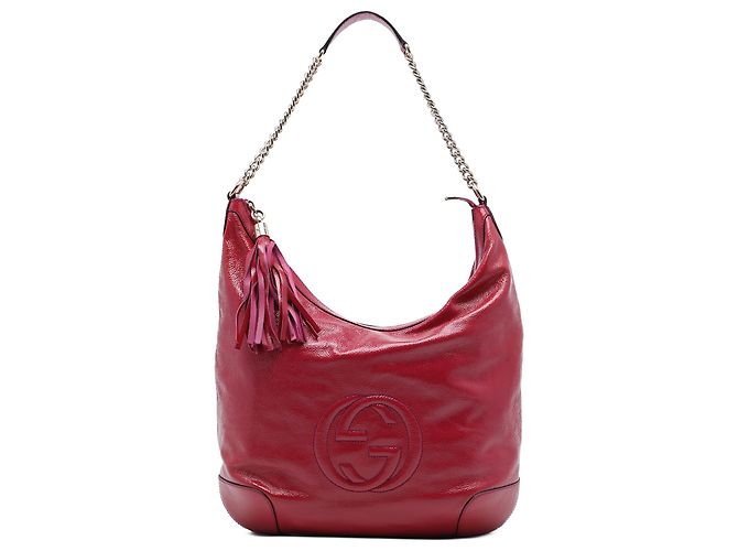 Bolso de hombro Soho de charol rosa Gucci